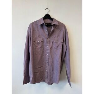 Liquidwest Shirt Mens XL Maroon‎ Western Pearl Snap Long Sleeve Plaid Cowboy